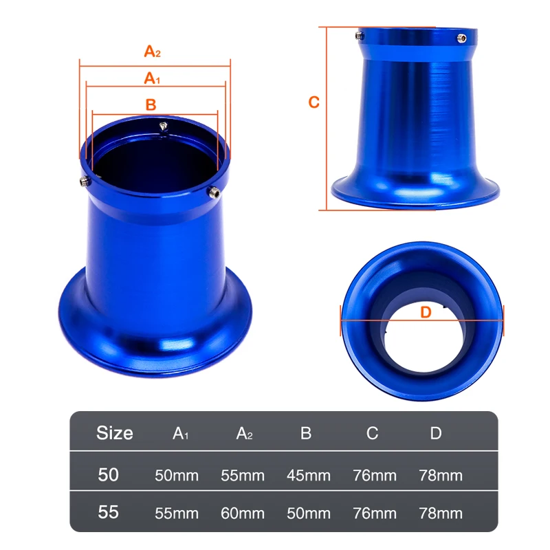 SCL MOTOS Universal 50mm 55mm Motorcycle Carburetor Air Filter Cup Wind Cup Long Horn Cup Motorbike Parts Accessories