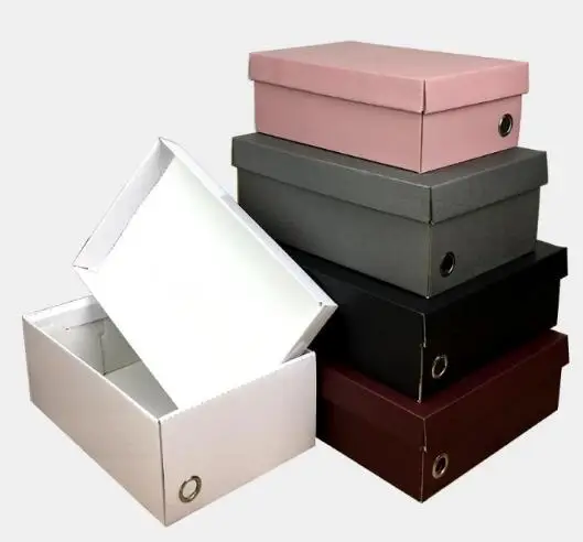 

Shoe Storage Box 100Pcs Custom Printed Logo Shoe Box Gift Box Foldable Corrugated Paper Box For Packaging Shoe