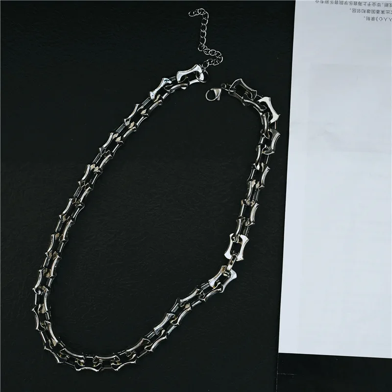 Fashion New Stainless Steel Chain Necklace Men And Women Hip-hop Hardware Chain Thick Necklace Hot Sale