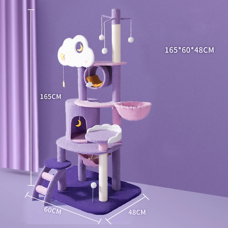 

Фэнтезийная когтеточка для кошек, дерево, кошачий домик, звездное небо, многослойные игрушки с гамаком, домашний кошачий домик, мебель, когтеточка для домашних животных