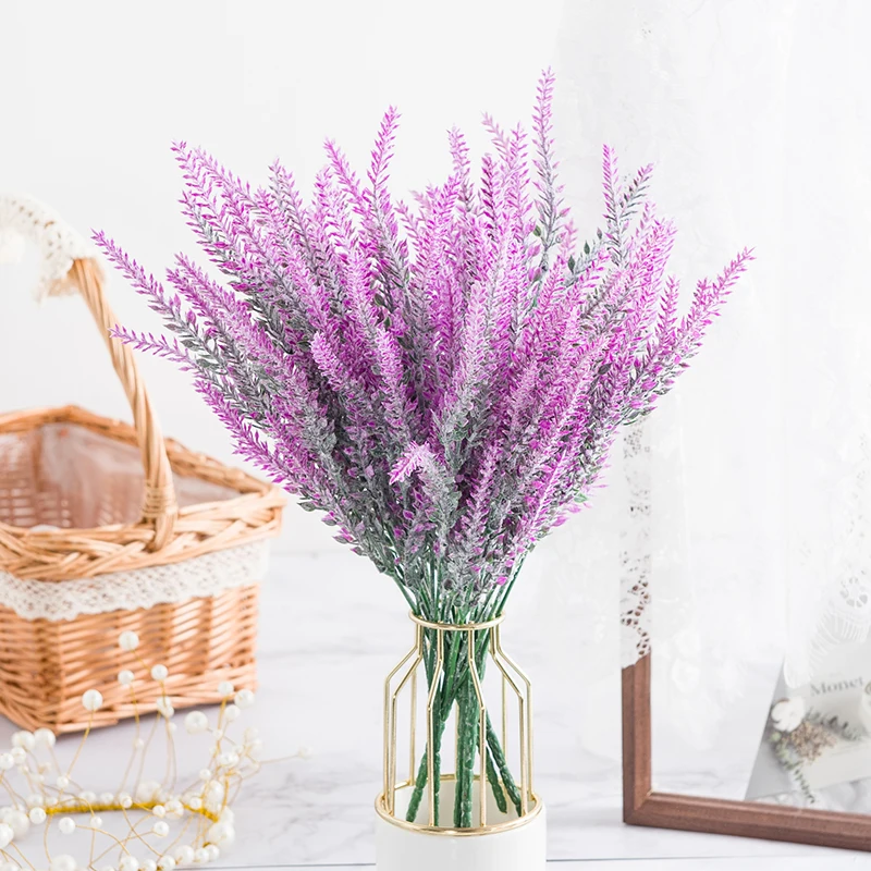 5 Forks Plastic Lavender Artificial Plant Christmas Decorations for Home Vase Decoration Indoor Furnishings Diy Wedding Supplies