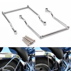 1set Chrome Steel Saddle Bag Support Adjustable Bar Bracket Mount For Yamaha V-Star Dragstar 400 650 Classic & V-star XVS1100