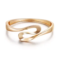 Elegant Open Bangles Pulseiras Punk Geometry Curves Cuff Bracelets & Bangles for Women Jewelry Girl Mujer Pulseira Female gifts