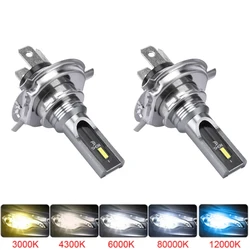 Bombilla Led para faro delantero de coche, luz antiniebla, 3000K, oro, 6000K, blanco, 12000LM, H4, HS1, H6, H8, H11, H7, 2 uds.