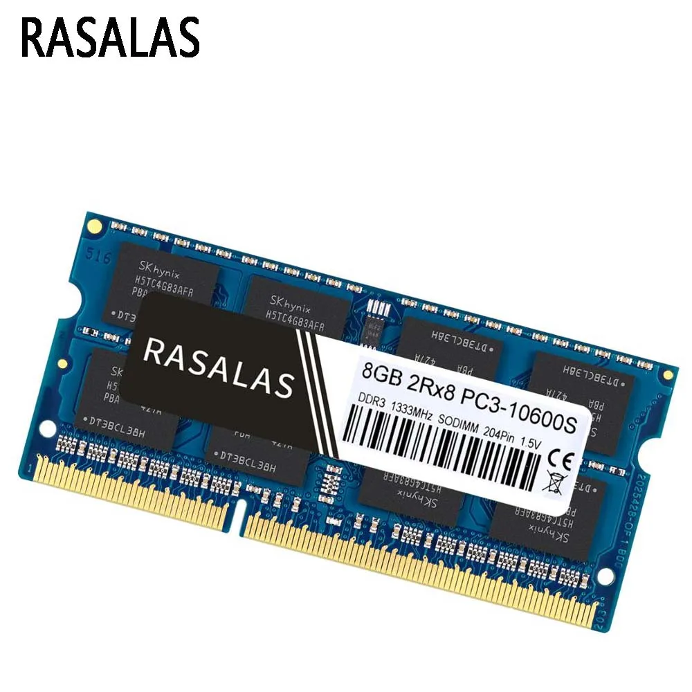 

Оперативная память для ноутбука Rasalas, 8 ГБ DDR3, 1333 МГц, SO-DIMM, 1,5 В, 204Pin, полностью совместимая память Sodimm, NO-ECC-синий