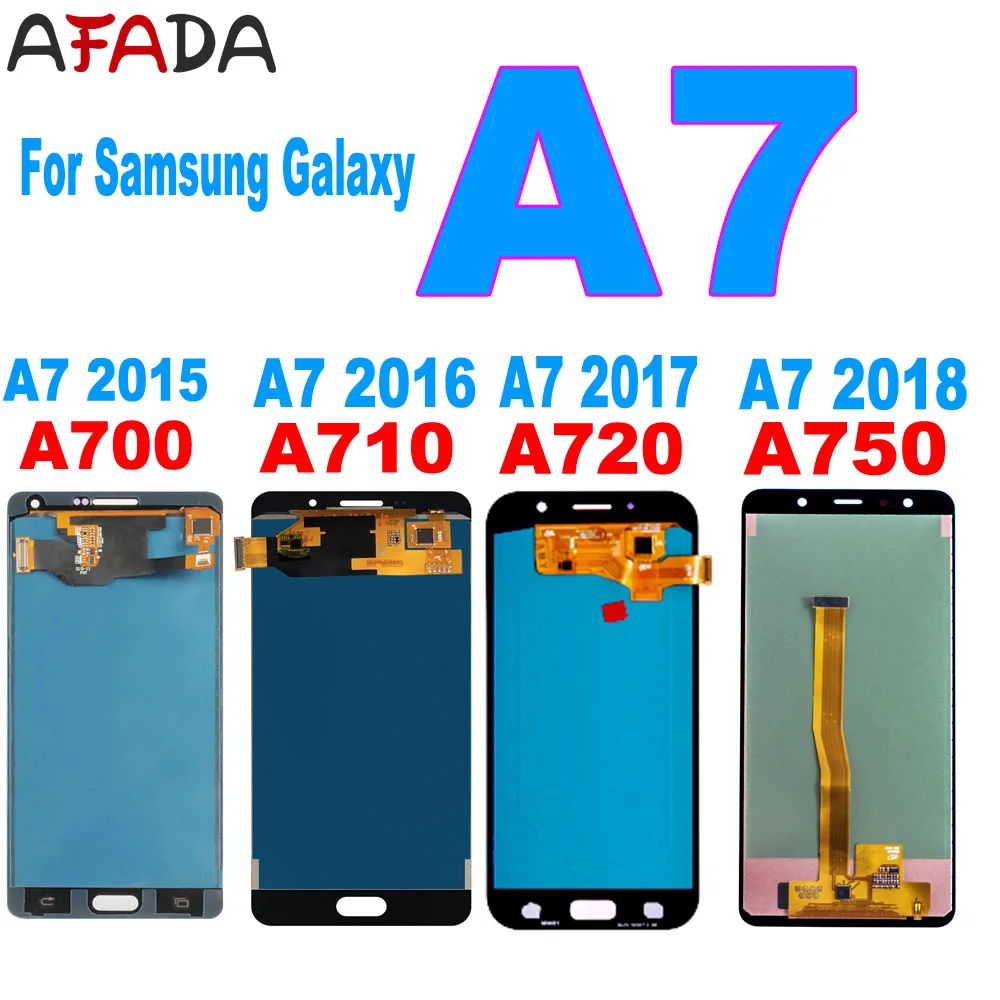 

AAA A7 LCD For Samsung Galaxy A7 2015 2016 2017 2018 A700 A710 A720 A750 LCD Display Touch Screen Digitizer Assembly Replacement