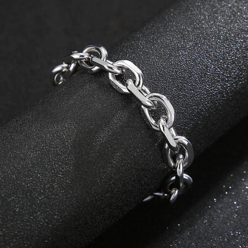 Karen 4mm 5mm 6mm 10mm O-Chain Simple Fashion Men's Stainless Steel Bracelet Custom