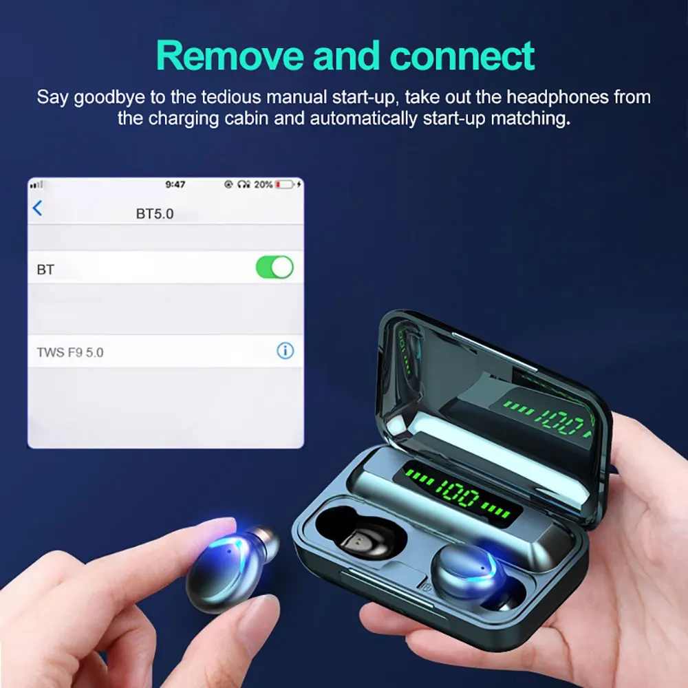 مقاوم للماء IPX7 سماعة لاسلكية تعمل بالبلوتوث سماعة بلوتوث 5.0 التحكم باللمس شاشة ديجيتال سماعات 4000mAh قدرة وقت اللعب الطويل