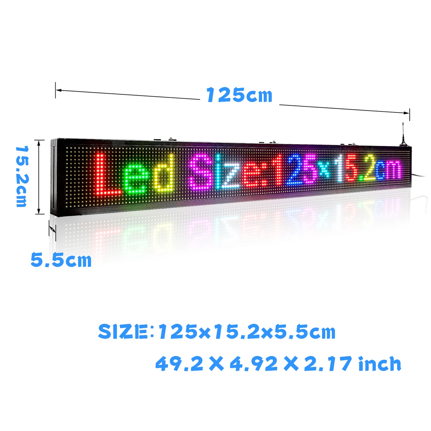 1250MM RGB SMD Full Color WIFI Programmable Scrolling Message LED Display Board for Stores
