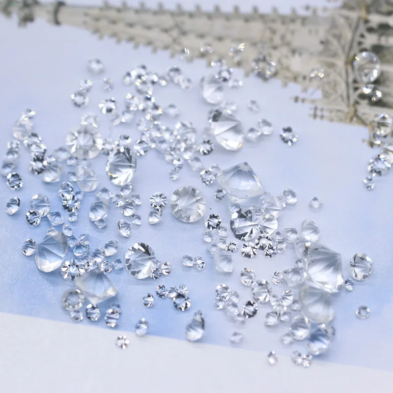 ss4-ss38 Transparent Clear Crystal Nail Art Rhinestone Round Double PointBack Glass Strass Gem Table Confetti Wedding Decoration