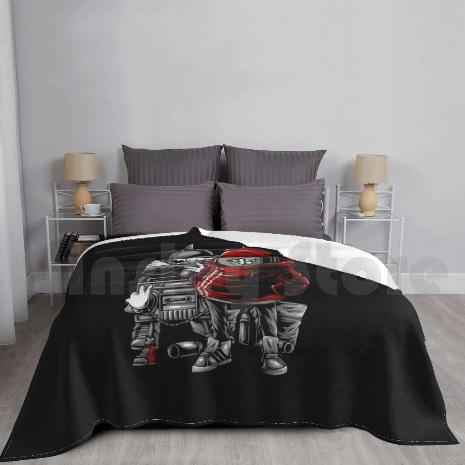 Hip Hop Graffiti Blanket For Sofa Bed Travel Boy Girl Son Daughter Child Aerosol Spray Graffiti Spray Can