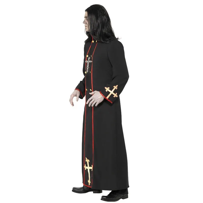 Halloween Wizard Missionar Pate Kostüm Medieval Renaissance Kirche Priest Cosplay Kleid