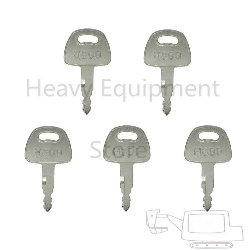 

5 Pcs H800 Ignition Start Switch Lock Key For Hitachi Zaxis John Deere MGJ New Holland Machine High Quality