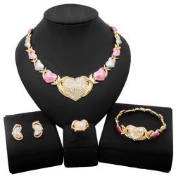 Yulaili Fashionable and Beautiful Multicolor Love XO Jewelry Set Popular Pakistani Woman Girl Dating Party Dress Jewelry Sets