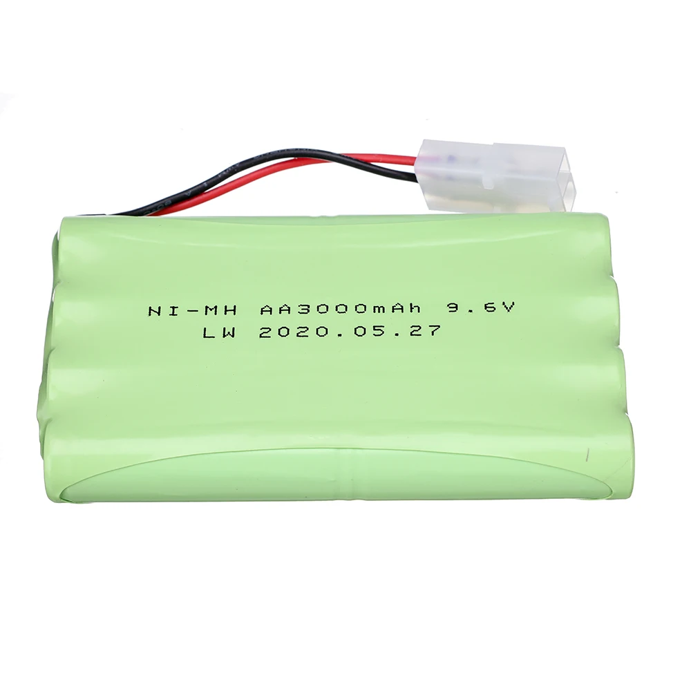 9.6V 3000Mah Nimh Batterij Voor Rc Speelgoed Auto Rc Vrachtwagens Rc Tanks Rc Trein Robot Boot Gun Upgrade aa 3000Mah 9.6V Oplaadbare Batterij