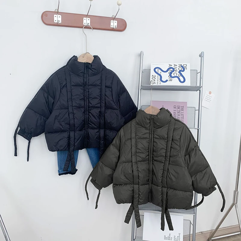 Children's Down Jacket Autumn Winter Fasdhion Solid Turtleneck Warm Boys Coat Lightweight All-match Kids Outerwear