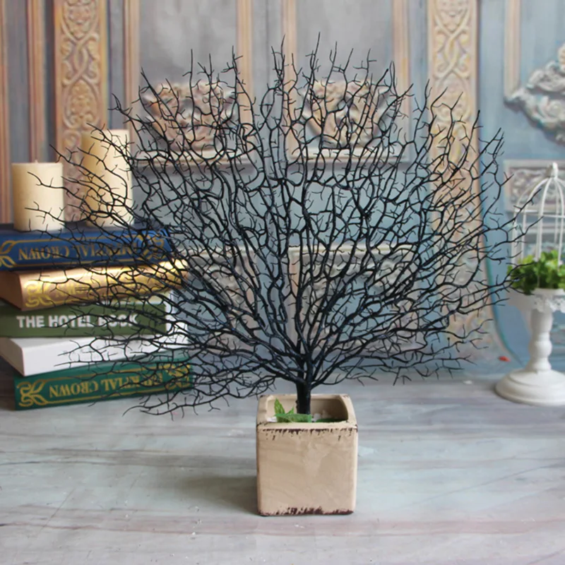 Artificial Peacock Coral Tree, Plastic, Artificial Flowers, Home Wedding, Decorative High Aquarium Landscaping, 45cm