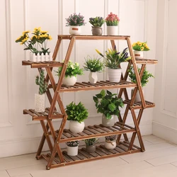 Grand support triangulaire pour plantes en bois, porte-pot de fleur d'intérieur à 6 niveaux, étagère d'affichage d'angle, étagères d'évaluation T1