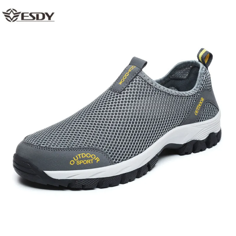 Summer Casual Shoes for Men 2019 Fashion Breathable Slip-On Mesh Shoes Men Sports Flat Shoes Sneakers Plus Size 39-49