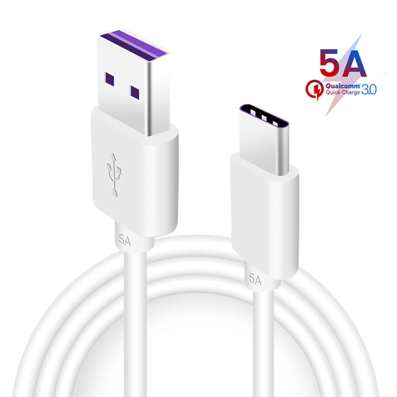 5A Supercharge Type-C Cable For HUAWEI P30 Pro P20 Lite Mate 20 P10 Fast Charging Wire For SAMSUNG Note 10 Plus S10+ S9 Note 9 8