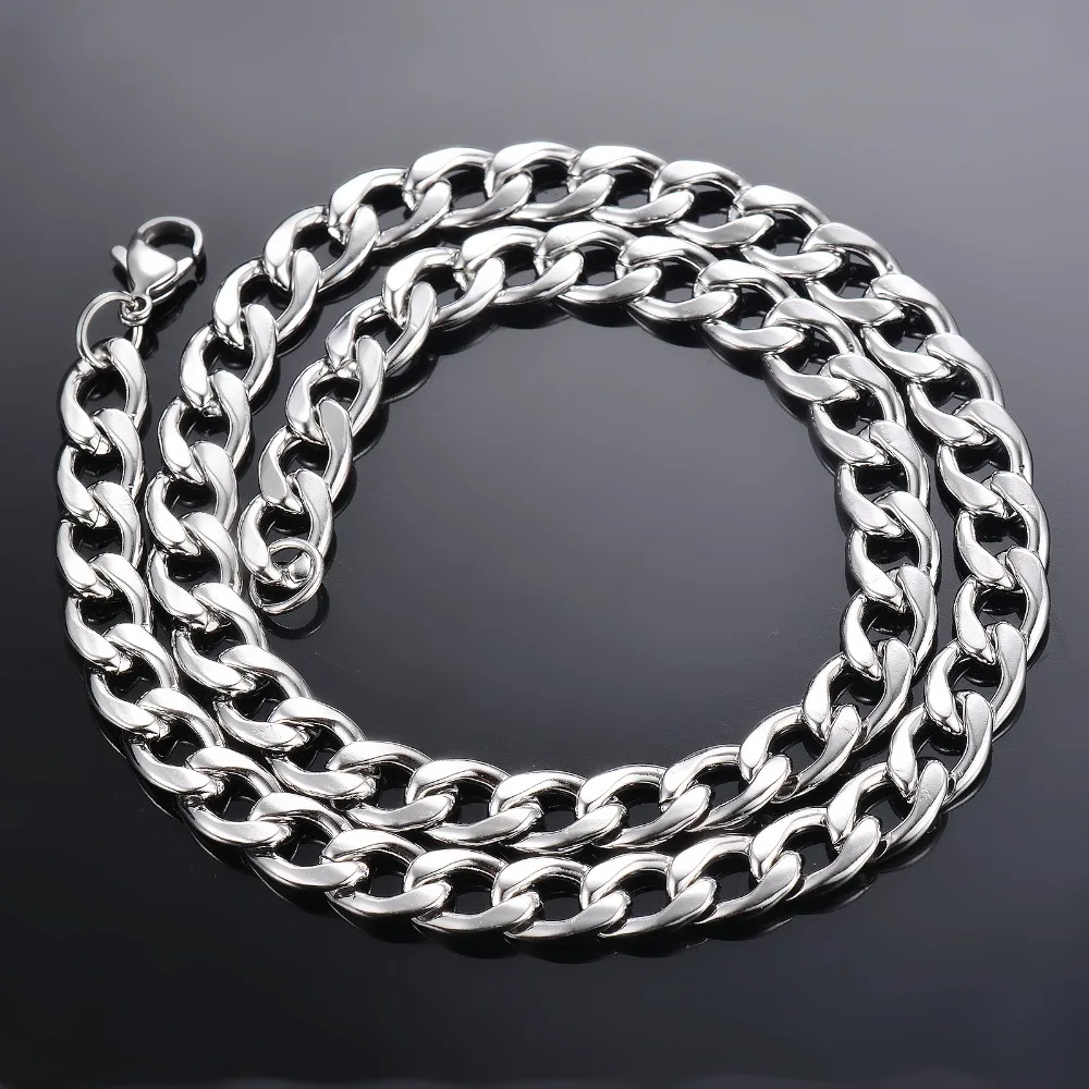 1 Stück Breite 3mm-9,5mm Panzerkette Halskette für Männer und Frauen, Basic Punk Edelstahlkette Choker – Detail 4