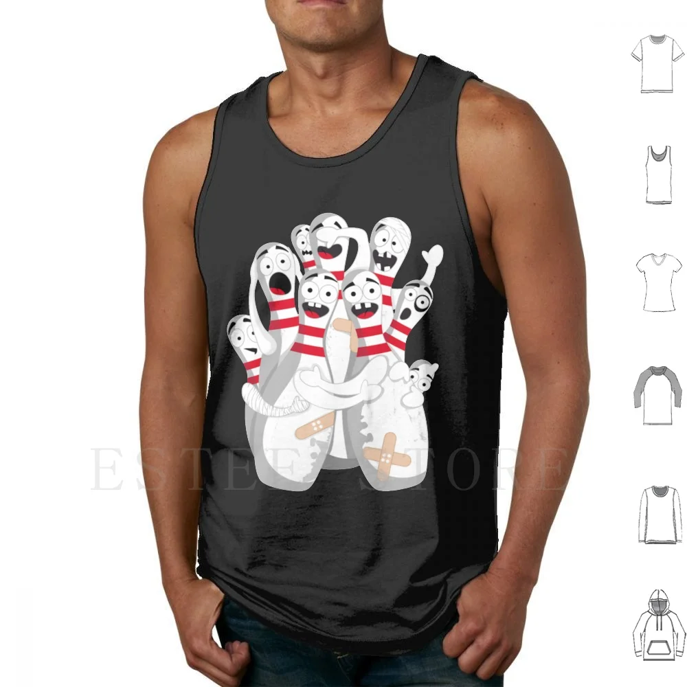 Nightmare Bowling Funny Bowling Shirts Tank Tops Vest Cotton Bowling Fun Nightmare Crying Fear Funny Wound Panic Sports