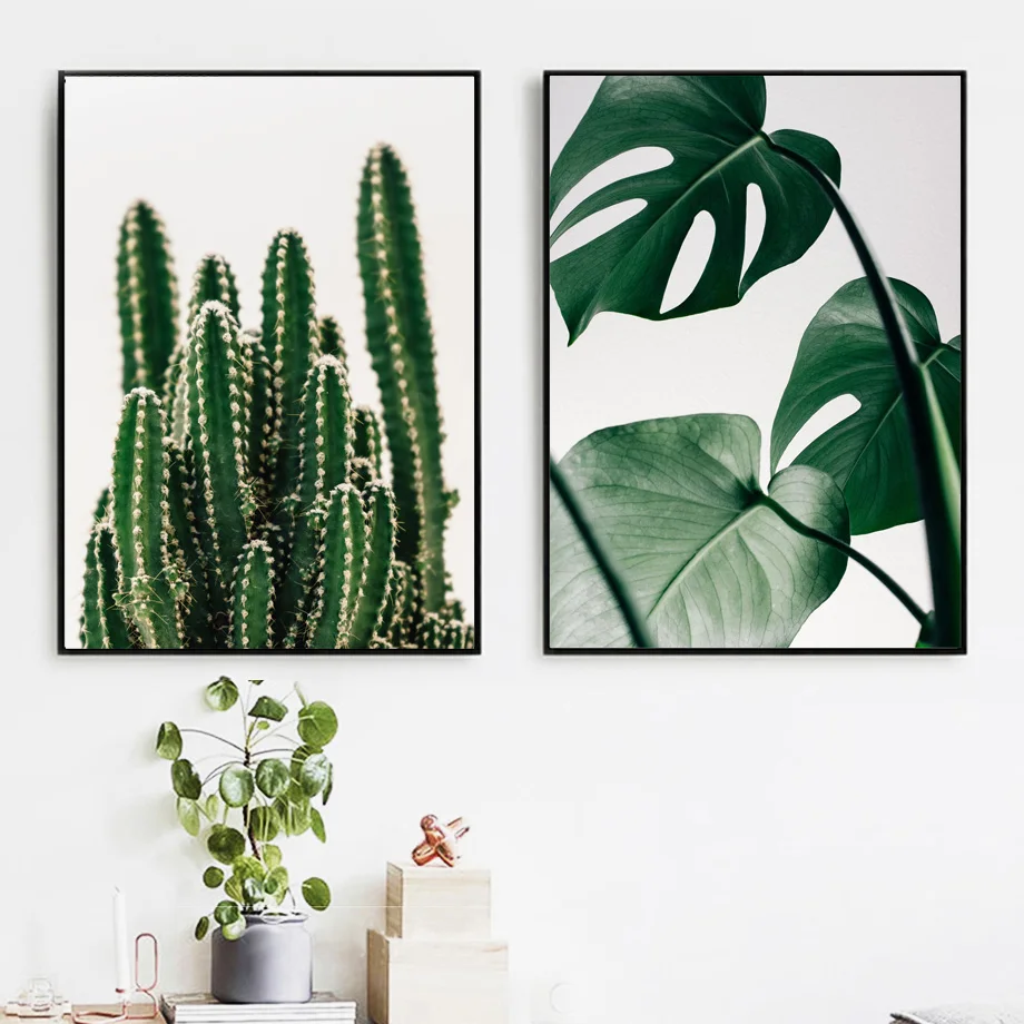 Aloe Monstera Coconut Sea Wall Art Print Canvas Painting Nordic Canvas Poster And Prints Wall Pictures For Living Room Decor