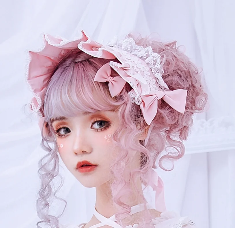 Dolce lolita lato raccolta di clip kawaii accessori dei capelli della ragazza gothic lolita tornante lolita copricapo palazzo del merletto cosplay loli