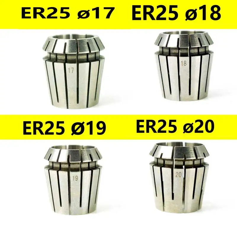 Máquina CNC ER ER25, 20mm, 19, 18, 17, sobre tamaño, mandril, herramientas de corte, broca de fresado, mandril DIN 6499 B