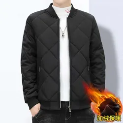 Men Winter Coat 2021 Korean Fashion Jacket Men Casual Baseball Collar Jacket Plaid Coat Men Chothes Plus Size M-5XL