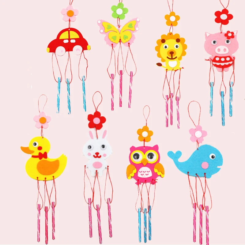 8Pcs Kids DIY Wind Chimes Art Crafts Toy for Children Garden Home Party Educational Handmade Teaching Aids Girls Christmas Gifts