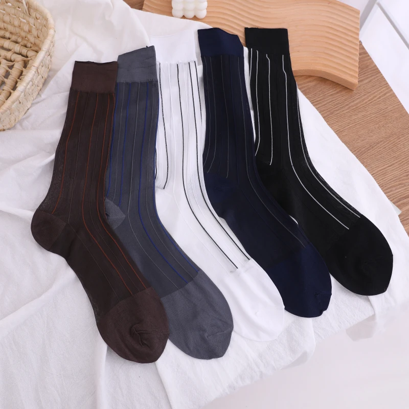 Tube Socks Men\'s Stocking Summer Business Dress Socks  Exotic Formal Wear Sheer Socks Suit Men Wear Socks Sexy Men\'s TNT Socks