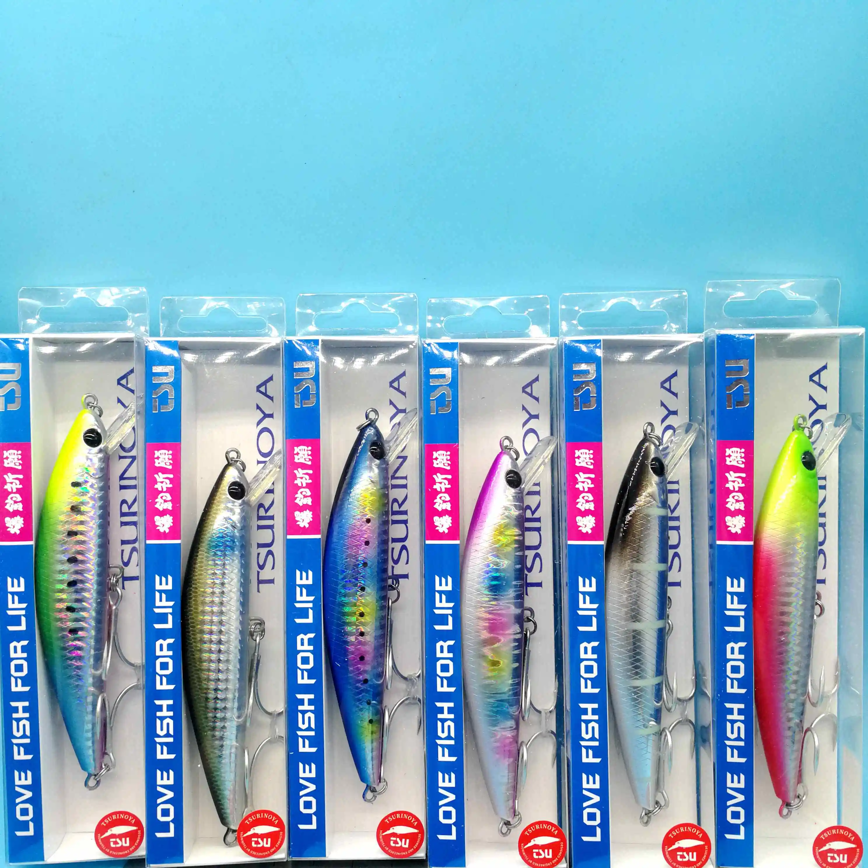 

TSURINOYA 6PCS/LOT Sinking Minnow Fishing Lure 40g/12cm 8Colors 1# Hooks Big Isca Artificial Hard Crankbait Wobblers Jerkbait