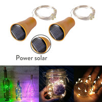 Solar 10LED 15LED 20LED Wine Bottle Lights Cork Shape Fairy Lights Garland Christmas Light Copper Wire Home Room Decoration Lamp