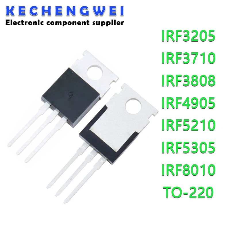 10PCS IRF3205PBF IRF3205 TO-220 Power MOSFET IRF3710 IRF3808 IRF4905 IRF5210 IRF5305 IRF8010 IRF3710PBF IRF3808PBF IRF4905PBF