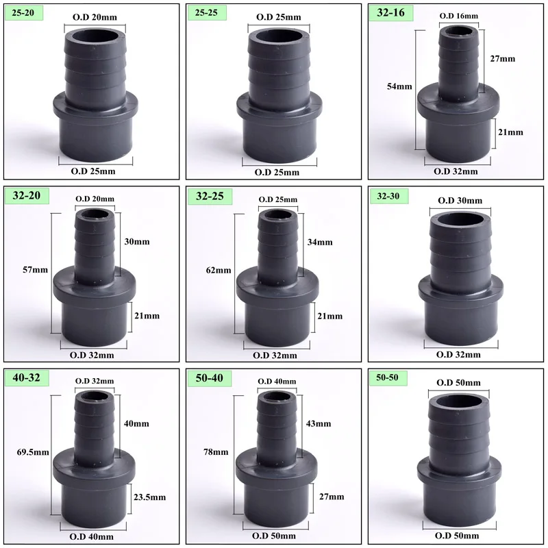 Pagoda Outer Diameter 40/50/63mm UPVC Pagoda Connector Garden Irrigation System Soft Hose Adapter Water Tank Joint Accessories