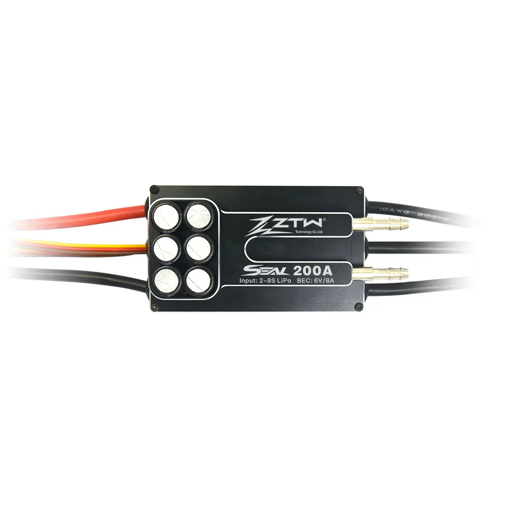 ZTW Seal 200A SBEC 6V/8A Brushless ESC Water Cooling and Two way Electronic Speed Controller for RC Racing Boat and DIY Project