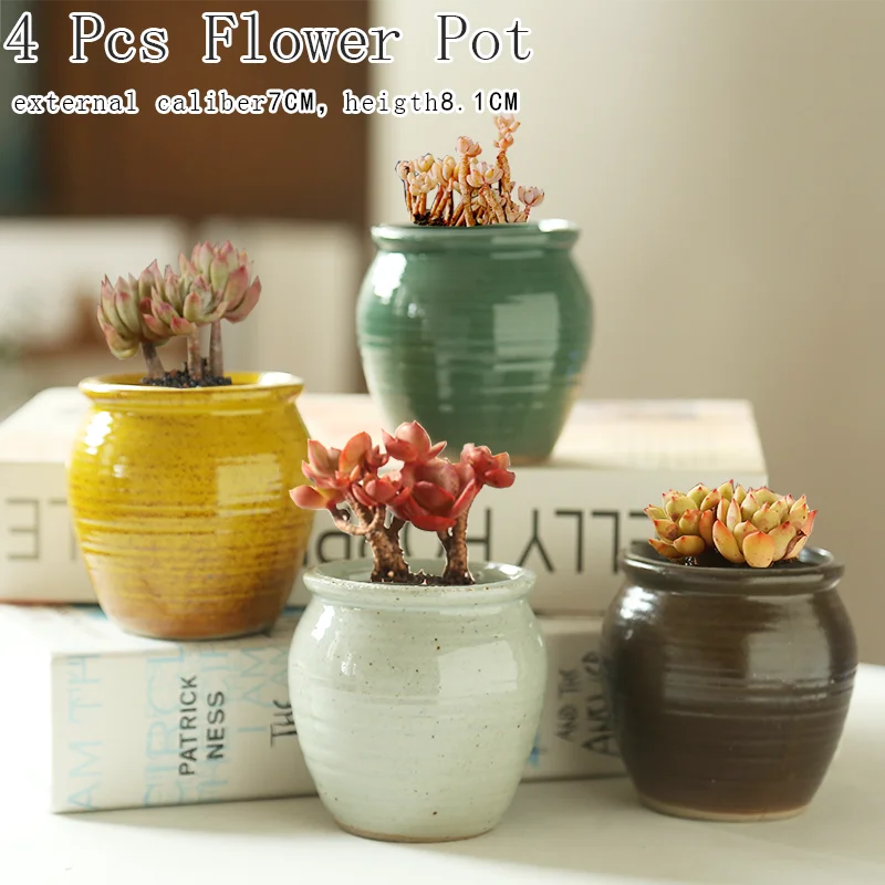 

Flower Pots Small Caliber Glazed Succulent Cactus Pot Plant Garden Ceramic Planter Pots Outdoor Garden Home