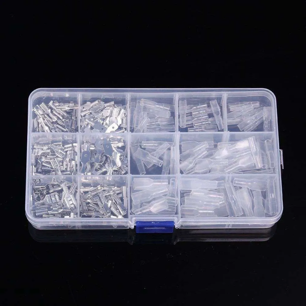 270pcs Electrical Wire Crimp Terminal Connector Male Female Spade Assorted Kit