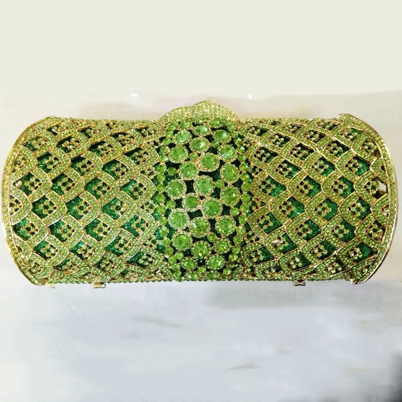 Silver Fish Scales Women Evening Diamond Bag Luxury Gold/Green Lady Wedding Prom Crystal Purses Ladies Rhinestone Bling Handbags