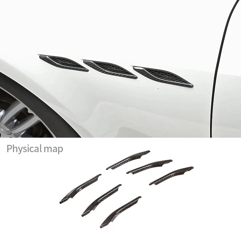 

For Maserati Ghibli 2014-21 Auto Modeling Real Carbon Fiber Exterior Side Air Vent Outlet Cover Trim Fender Side Car Accessories