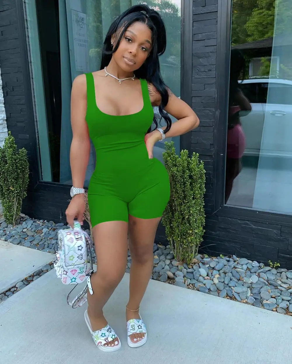 Strap Shorts Jumpsuit Bodycon Sexy Streetwear Fitness Sportswear 2021 Summer Clothes Lounge Wear Club Outfit Women Elegance