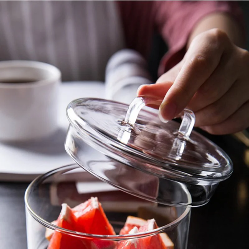 Small Containers with Lids, Glass Jars for Food, Can Overlap, Save Space Fridge Storage, Fruit Salad Fresh Bowl, Kitchen Items