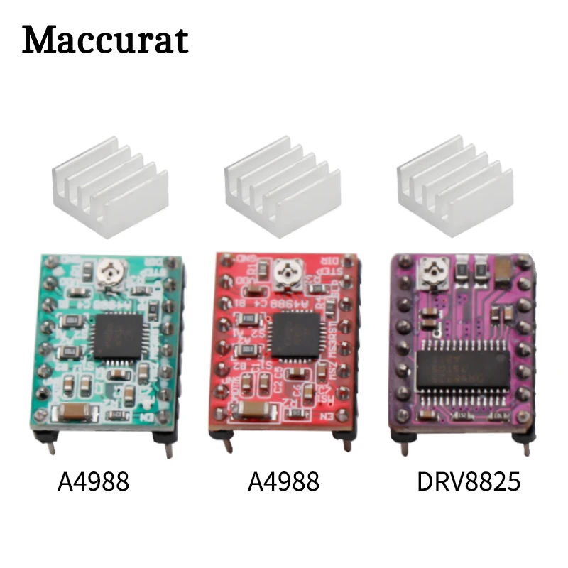 A4988 DRV8825 Stepper Motor Driver With Heat sink 3D Printer Parts StepStick Carrier Reprap RAMPS 1.4 1.5 1.6 MKS GEN V1.4 board