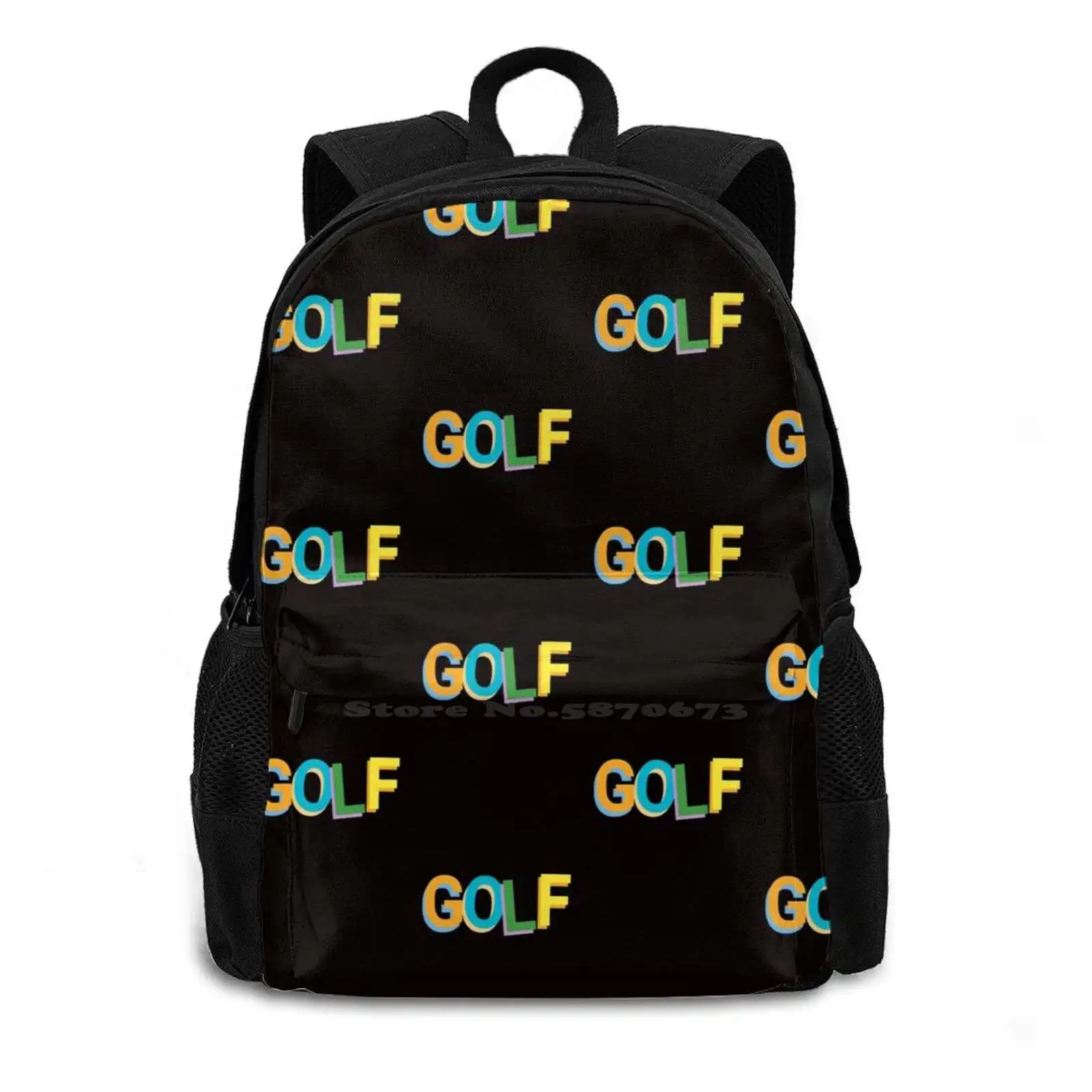 Multicolored Block Golf Alexander Travel Laptop Bagpack School Bags Multicolored Aesthetic Golf Golf Design Golf Vintage