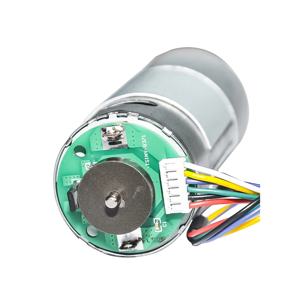 37GB555H DC Geared Motor with Hall Encoder 12V 24V 10~900rpm Speed Optional Dia 37mm Output Shaft 6mm for DIY Engine Robot