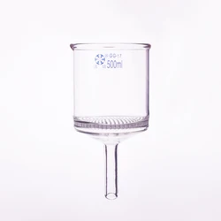 FAPE Small hole glass filter plate funnel, 15mL-350mL-600ml-2000mL, With glass plate filter, Laser drilling, Borosilicate glass