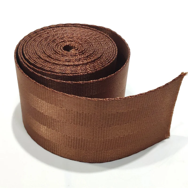 High Quality Strength Coffee Color  47mm Car Seat Webbing Belt Safety  Tape Shoulder Seat Belt Strap