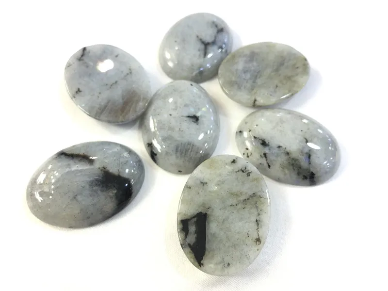 Wholesale 3pcs/lot High Quality Natural Labradorite stone Oval CABOCHON 30x40mm Charm Beads For DIY Jewelry Flat CABS