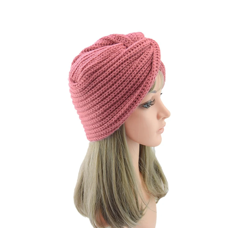 Bonnet turban bohème pour femme, bandanas à nœud, écharpe musulmane, enveloppement de sauna torsadé, chaud, chaud, printemps, hiver